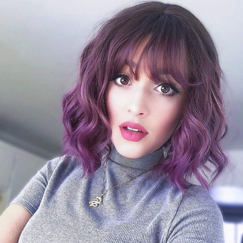 Wavy bob wig - wavy,