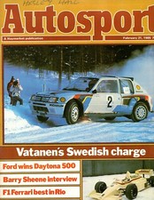 Autosport - Ari Vatanen Peugeot 205 T16 wins Swedish Rally 1985 