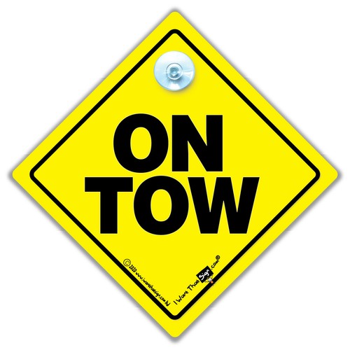 Tow sign suction cup car - sign,