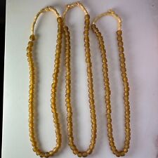 Stunning trio of ancient rare roman baltic amber beads necklaces 26 inches 