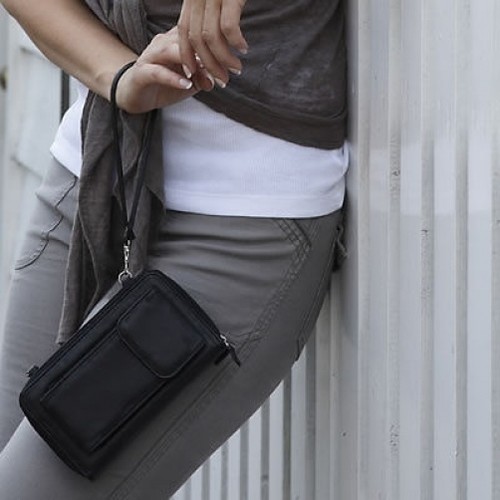 Leather bag multi use purse - multi,
