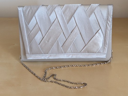 Silver colour faux satin - colour,