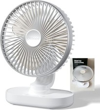 OCOOPA Rotate Air 6.5'' Oscillating Fan Cordless 4000Mah Quiet Desktop White Sil