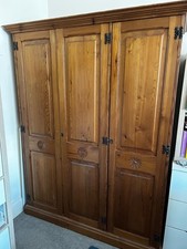 Vintage Pine Wardrobe with hanging space and shelves