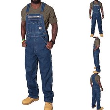 Men Denim Dungarees Bib Pants