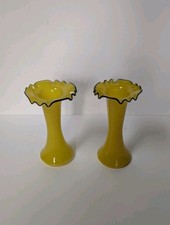 2 Czechoslovakian Glass Vases