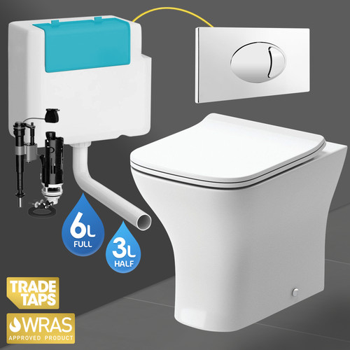 Square back wall - square, wc