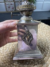 Vintage Antique Silver Plated Oil Lamp Base Victorian Hinks Hallmarked