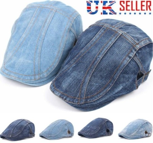 Men flat cap washed newsboy - washed,