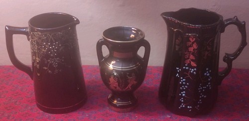 Vintage black gold ceramics - &,