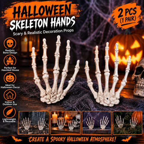 2pcs halloween skeleton hands - skeleton,