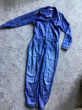 ZARA BLUE Z1975 V-NECK LYOCELL BLEND SOFT DENIM JUMPSUIT WITH POCKETS SIZE S NEW