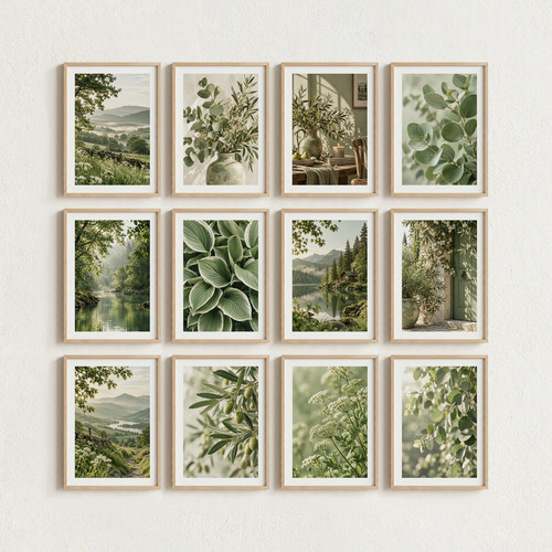 Sage green botanical wall - sage,