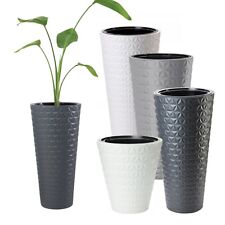 Round Tall Plant Pot Elegant Large Flower Indoor Outdoor Garden Planters Diamond