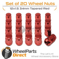 Red Wheel Nuts (20) 12x1.5
