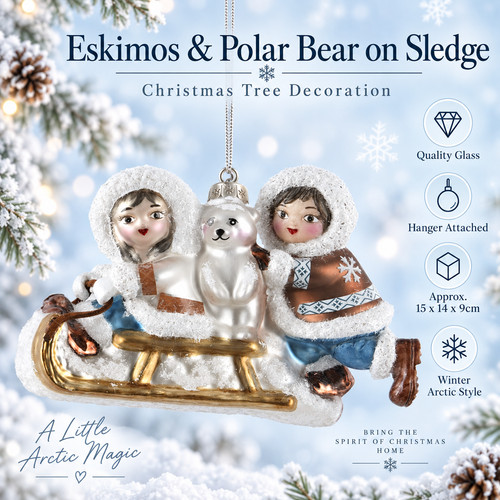 Eskimos polar bear sledge - eskimos,