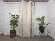 Vintage French Wooden Pine Bi Folding Window Door Shutters Screen Room Divider