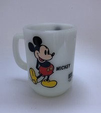 Vintage Pepsi Collector Series-Disney Mickey Mouse Milk Glass Mug - Collectable
