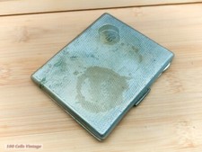 Distressed Art Deco Silver Tone Vintage Cigarette Case-Tobacciana-A