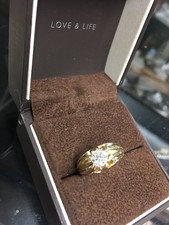 9ct Yellow Gold Gents 0.9ct Moissanite Diamond Gypsy Ring Size Z - £645