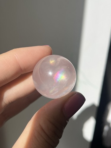Girasol rose quartz sphere - girasol,