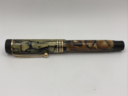 Vtg 1930s grn brn marbled - vtg, grn/brn