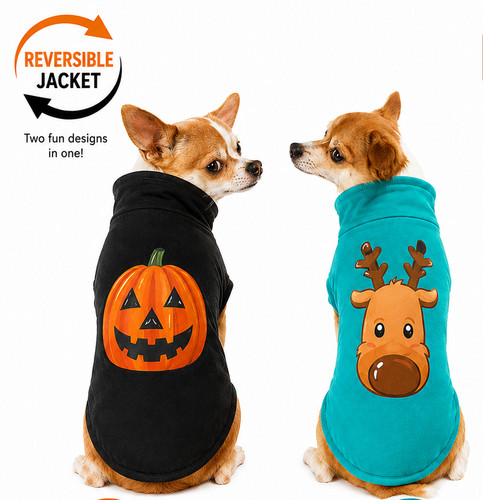 Dog reversible coat small - reversible,