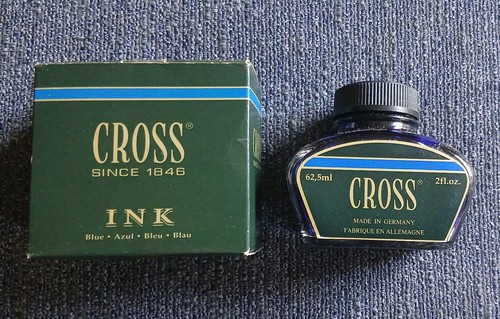 Vintage cross blue ink glass - vintage,