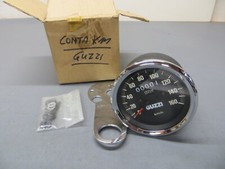 Orig Italian Classic MOTO GUZZI  "VEGLIA" Borletti 160 Kmh Speedometer +Plate