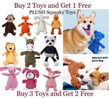 Dog Chew Toy Animal Squeaky Plush Puppy Soft Toys, Durable Stress Relief Pet Toy