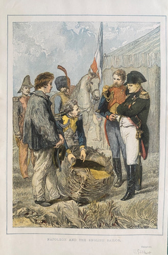 1860 antique print napoleon - antique, print;