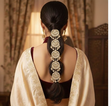 Gold Plated White Kundan and