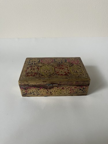 Antique brass trinket box - antique,