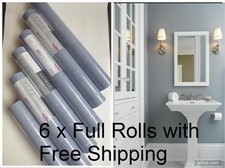 Job Lot - 6 x ROLLS Plain Blue