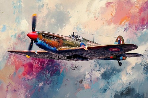 Spitfire style aircraft canvas - spitfire,