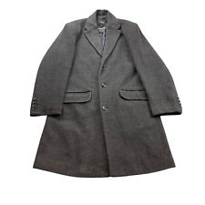 Thomas Nash Mens Coat Size Medium Dark Grey Wool Blend Long Overcoat