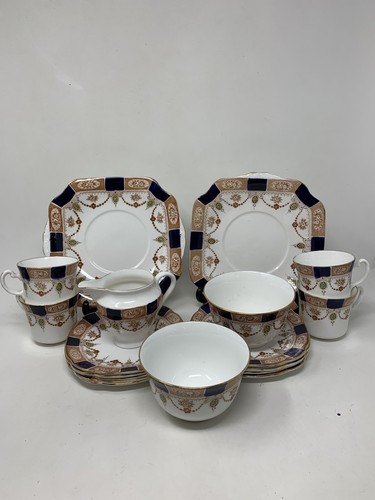 Vtg colclough china rust - china, blue