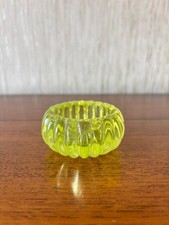 VASELINE  URANIUM GLASS CANDLE HOLDER/ SALT CELLAR* VINTAGE ITEM