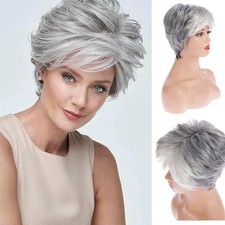 Short Gray Wigs for White