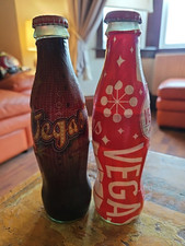 Coca-Cola Limited Edition Glass Bottles (Pair) One Empty/One Full Las Vegas