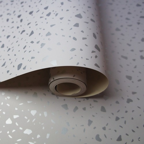 Grey metallic silver - silver, wallpaper