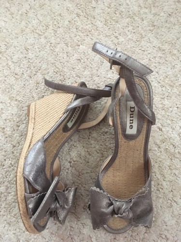 Dune leather bow wedge - leather,