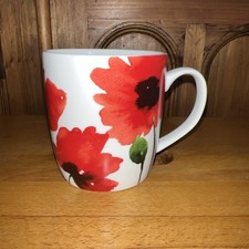 SAINSBURYS HOME FLORAL POPPIES MUG RED POPPY 