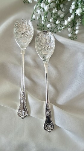 Silver plate embossed - plate, fruit