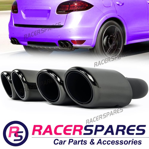 Black exhaust tailpipe tips - black,