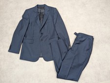 Jaeger Suit Mens 40 Blue Wool