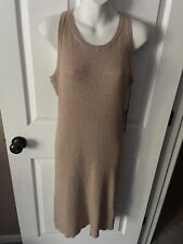 Rachel Zoe Ribbed Tan Sleeveless Sweater Dress Size L NWT