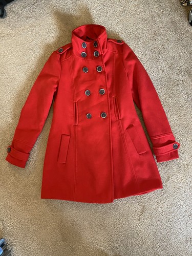 Zara red coat jacket warm - m,