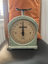 Vintage Salter No 34 Kitchen Scales Green 10lb