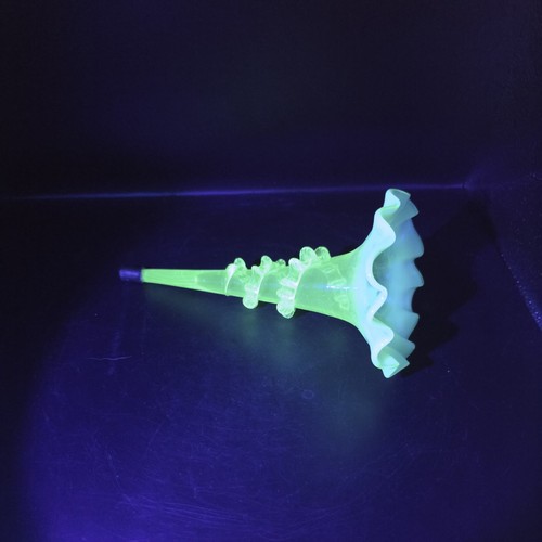 Vaseline glass epergne - epergne, horn